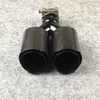 1 Piece Glossy black Carbon fiber AKrapovic Exhaust pipe Fit for all cars Stainless steel Ak Muffler tip