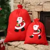 2020 sacchetto regalo di caramelle di Natale con coulisse rosso Zaino di Babbo Natale non tessuto fatto a mano Decalcomania Borsa di Natale Forniture natalizie T9I00630