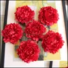 Peony Head Artificial Flower Fake Flowers Cloth Wedding Arch Wall Ball Arrangement Drop Delivery 2021 Decorative Wreaths Festive Party Sup