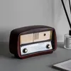 Modelo de rádio de resina estilo europeu, ornamentos retrô nostálgicos, rádio vintage, artesanato, bar, acessórios de decoração de casa, presente, imitação antiga 100286c