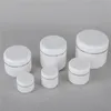 Empty White Portable Bottle Refillable Plastic Cosmetic Cream Jars with Inner Liner and Lids Sample Container Bottles Jar