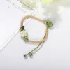 Fashion jewelry ins designer Weaving braided rope lovely cute ceramics charm bracelet for woman girls students beads 20cm