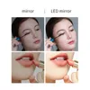 LED touch Screen Internal Battery Makeup Mirror Table Desktop Portable Lighted Cosmetic Hand Y200114