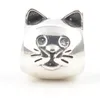 Cat Charms for Bracelets Making 925 Sterling Silver Plate European Style Cute Kitten Big Hole Beads Loose diy Jewelry Accessories