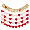 발렌타인 데이 garlands 사랑 삼 베 배너 플래그 심장 모양의 장식 웨딩 파티 장식 장식