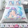 Pościel Zestaw łóżeczka Duvet Cover dla Dziecko Dzieci Poszewka Poszewka Cartoon Mermaid Edredones Nios Girls Księżniczka Kołdra 220106