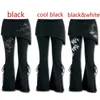 YSMMARKET S-5XL Kadınlar 2 in 1 Boot Cut Tayt Artı Boyutu Mikro Eğimli Etek Pantolon Gotik Punk Lace Up Çan Alt Tayt E22045 201228