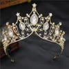 Gold Barock Wunderschöne Kristall Krone Braut Tiara Königin Prom Hochzeit Diadem Braut Stirnbänder Hochzeit Haarschmuck Zubehör J0121