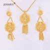 Dubai jewelry sets Gold Necklace Pendant Earring set for women African France Indian wedding Party 24K bridal jewelery set gifts 2299v