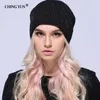 CHING YUN inverno Skullies lavorati a maglia Cappelli caldi per donna Cappello a cuffia in maglia di cashmere lana femminile Fodera soffice Filato placcato argento 211229