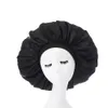 Large Satin Bonnet Women Big Size Silk Sleep Night Cap Hat Cheveux Nuit s for 211228