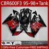 Body+Tank For HONDA CBR 600F3 600 F3 CC 600FS 97 98 95 96 Bodywork 64No.123 CBR600 FS CBR600F3 CBR600FS 1997 1998 1995 1996 CBR600-F3 600CC 95-98 Fairings Kit glossy red