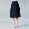 Women Chiffon Skirt Summer Thin Solid Pleated Skirts Womens Saias Midi Faldas Vintage Women Midi Skirt 201110