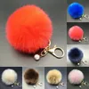 2018 Nuovo 8 centimetri di Pelliccia di Coniglio Fluffy Pompon Palla Borsa Auto Ciondolo Fascino Portachiavi Portachiavi Spedizione Gratuita Nuovo Arrivo