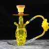 투명 한 두개골 아크릴 물 담뱃대 봉이 LED 가벼운 그릇 숯불 홀더 호스 Shisha Narguile chicha 흡연 물 파이프 4 색