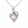 2022 NEW Fashion Jewelry Silver Plated Pearl Cage love heart with zircon 8 colors Locket Pendant Findings Cage Essential Oil Diffuser