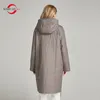 MODERNE SAGA Automne Femmes Parka Printemps Femmes Manteau Dames Veste Rembourrée À Capuchon Casual Long Manteau Pardessus Puffer Veste 201127