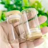 50PC 20ml Glass Bottle With Bamboo Lid Empty Bottles Liquorice Candy Saffron New Style Jars Vials Wholesale