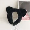 نيو غسل الوجه القط الأذن عصائب الرأس لطيف الحلو واسعة أفخم الشعر الفرقة العصرية فو الفراء Hairbands للبنات accssories الشعر