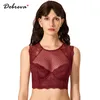 Dobreva Damska Koronka Bralette Wyściełana Podział Wysokiej szyi Bustier Crop Top 201202