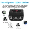 12V 24V Car Charger Cigarette Lighter Socket Splitter Adapter 100W Car Charge with ON/OFF 4 USB Ports TR12