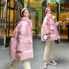 새로운 겨울 여성 파카 패션 반짝이 패브릭 두꺼운 방풍 따뜻한 재킷 코트 outwear 스노우웨어 자켓 S-XL 2011