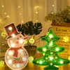 AZQSDダイヤモンド絵画クリスマスシリーズLEDランプのためのハンドメイドギフト子供の装飾モザイク雪だるまDIY 201202