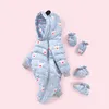 OLEKID 2020 زائد المخملية الطفل الشتاء snowsuit مقنعين cadoon الدب الوليد السروال القصير tllder الفتيات أسفل وزرة الرضع الأولاد بذلة LJ201007