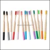 Disposable Toothbrushes Bath Supplies El Home & Garden 1Pc Environmentally Wood Rainbow Toothbrush Bamboo Fibre Wooden Handle Tooth Brush Wh