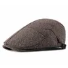 Berets Wuaumx Spring Autumn Beret Hat Men Retro Visor Cap Casual British Vintage Flat Bill Solid Men's Casquette287M2331455
