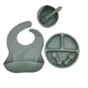 stoviglie per bambini in silicone con tasca per saliva in stock DHL a22