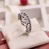Söta kvinnor039 -talets prinsessa Tiara Crown Ring 925 Sterling Silver Jewelry for CZ Diamond Wedding Rings set med Box2622361