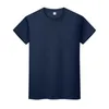 Yeni Yuvarlak Boyun Katı Renk T-Shirt Yaz Pamuk Dip Gömlek Kısa Kollu Erkek ve Bayan Yarım Kollu 7Lyeio