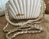 Elegant Ivory Pearl Shell wristband bag Brand Clutch Wallet Designer chain Shoulder Bag Luxury VIP gift Purse Black pearl she270M