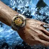Zwycięzca Hollow Mechanical Mens Watches Top Marka luksusowa mrożona mrożona moda punkowa zegar ze zegarem dla mężczyzny 201113278p