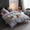 Solstice Cartoon Pink Love Symbol Conjuntos de cama 3/4 peças forros de cama infantil menino menina e adulto capa de edredom lençol fronha C1018