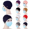 Retro Women Turban Head Wrap Hat With Button Headwear Headscarf Bonnet Inner Hijabs Cap Muslim Hijab Chemo Hats Turbantes Caps