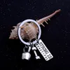New Weight Lifting Keychain Barbell Key Chain Weight Plate Charm Keyrings Personal Trainer Lovers Gifts free shipping