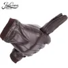 JOOLSCANA gants en cuir pour hommes gants de mode d'hiver en peau de mouton importée italienne peuvent jouer écran tactile poignet élastique Y200110