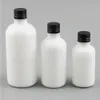 Empty Perfume bottle Glass Aromatherapy Essential Oil Bottle Reusable Refillable White Bottles with black silver cap 500pcs