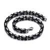 wholesale Ensemble de bijoux Chhoose Acier inoxydable 5mm / 6mm / 8mm Mode Noir argent Bracelet Byzantin Collier Ensemble Bijoux Hip-Hop