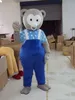 2019 Högkvalitativ Hot Söt Silver Bear Cartoon Character Kostym Mascot Custom Fancy Dress Products Custom-Made Free Shipping