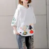 95% Cotton Tee Shirt Femme Tops Summer Korea Fashion Women Short Sleeve Loose Print Tshirt Hooded Casual T Shirts Plus Size S785 201028