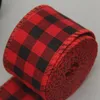 6 m/rouleau Vintage Rouge Plaid Rubans Pour Coudre Vêtements Naturel Artisanat Ruban Jute Arcs Cadeau De Noël De Mariage Décoration jlloNq