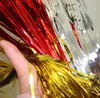 Tinsel Fringe Foi Rain Curtain Backdrop Metallic Laser Party Wedding Backdrop Curtains Photo Booth Diy Decorations 100X18cm