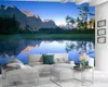 Paisagem romântica 3d Mural Wallpaper belas montanhas e lagos 3d papel de parede para a Vida personalizado Room Photo