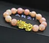 2022 Ny natursten Agate Pärlor Strands Armband Kinesisk Pixiu Lucky Brave Troops Charms Feng Shui Smycken för kvinnor 8 färger