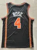 Mi08 Mens 9 RJ Barrett 4 Derrick Rose Maglie da basket 75th City Black 30 Julius Randle Jersey Cucite Camicie S-XXL