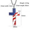 Kolye Kolyeleri Dicaylun Amerikan ABD Bayrak Altın Çapraz Paslanmaz Çelik Emaye İsa Din Takı Musluk Hediyeleri Christian1