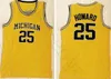 NCAA MICHIGAN WOLVERINES COLLEGE 2 Maglie da basket Poole 5 Jalen Rose 4 Chris Webber 25 Juwan Howard Vintage Giallo Blue White Stirt S-XXL S-XXL